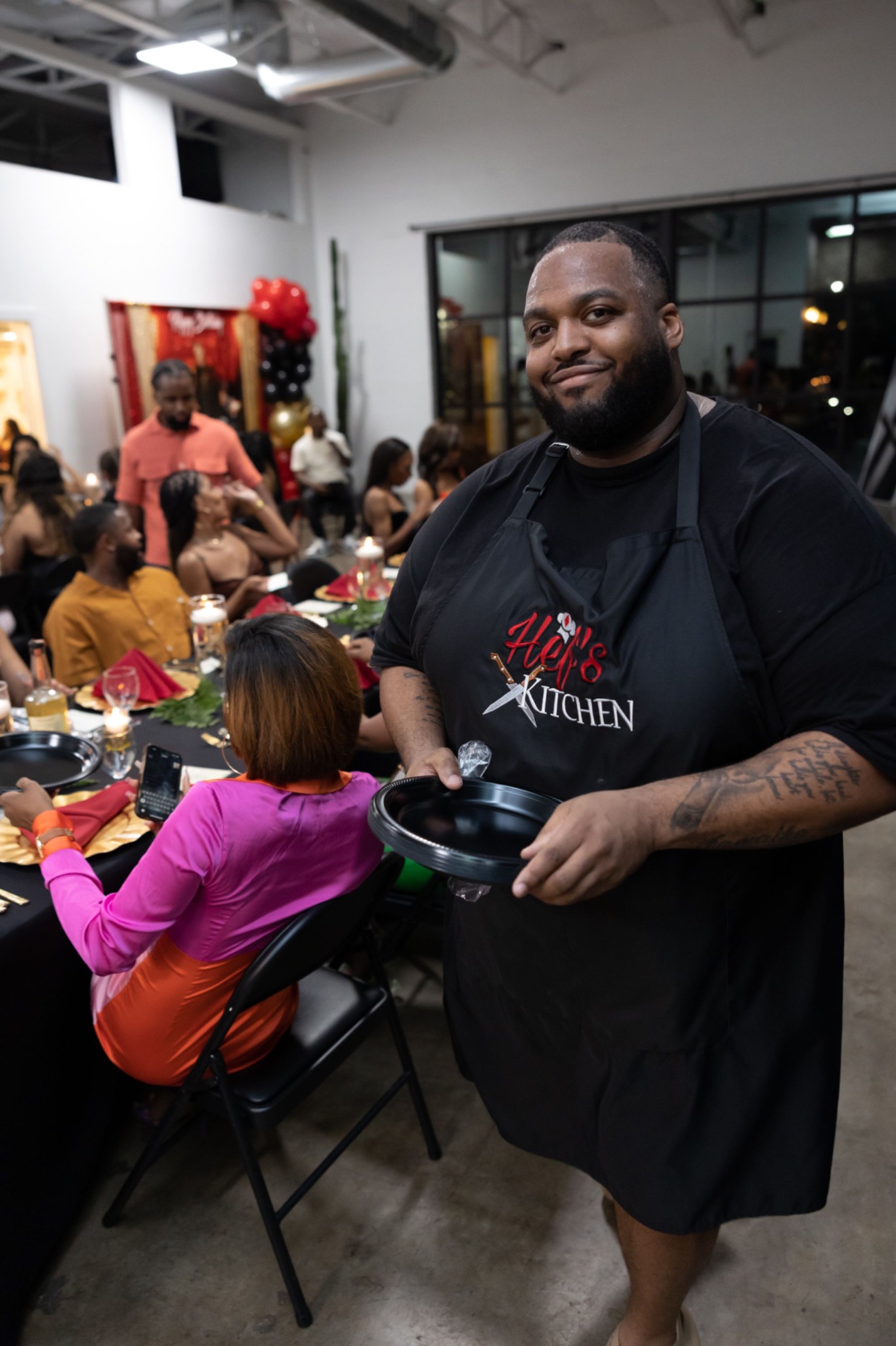Chef Jamel Lewis at a catering event